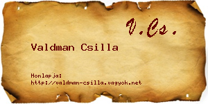 Valdman Csilla névjegykártya